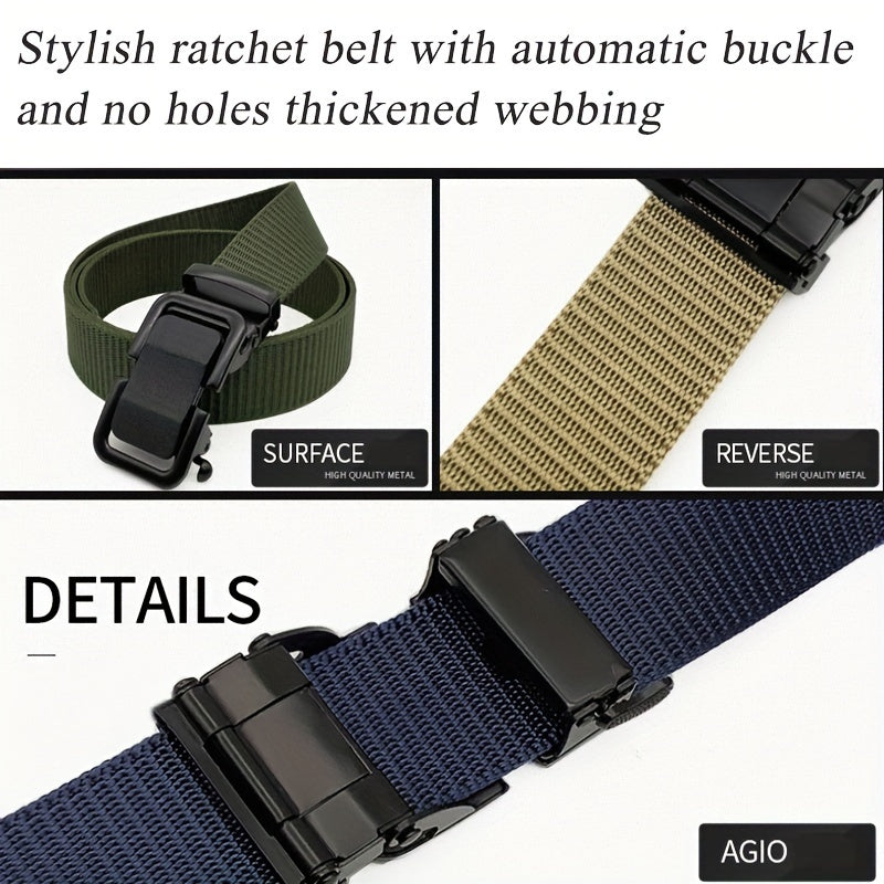 2pcs Men's Ratchet Belts Casual Nylon Web Belt Golf Belts