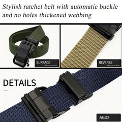 2pcs Men's Ratchet Belts Casual Nylon Web Belt Golf Belts