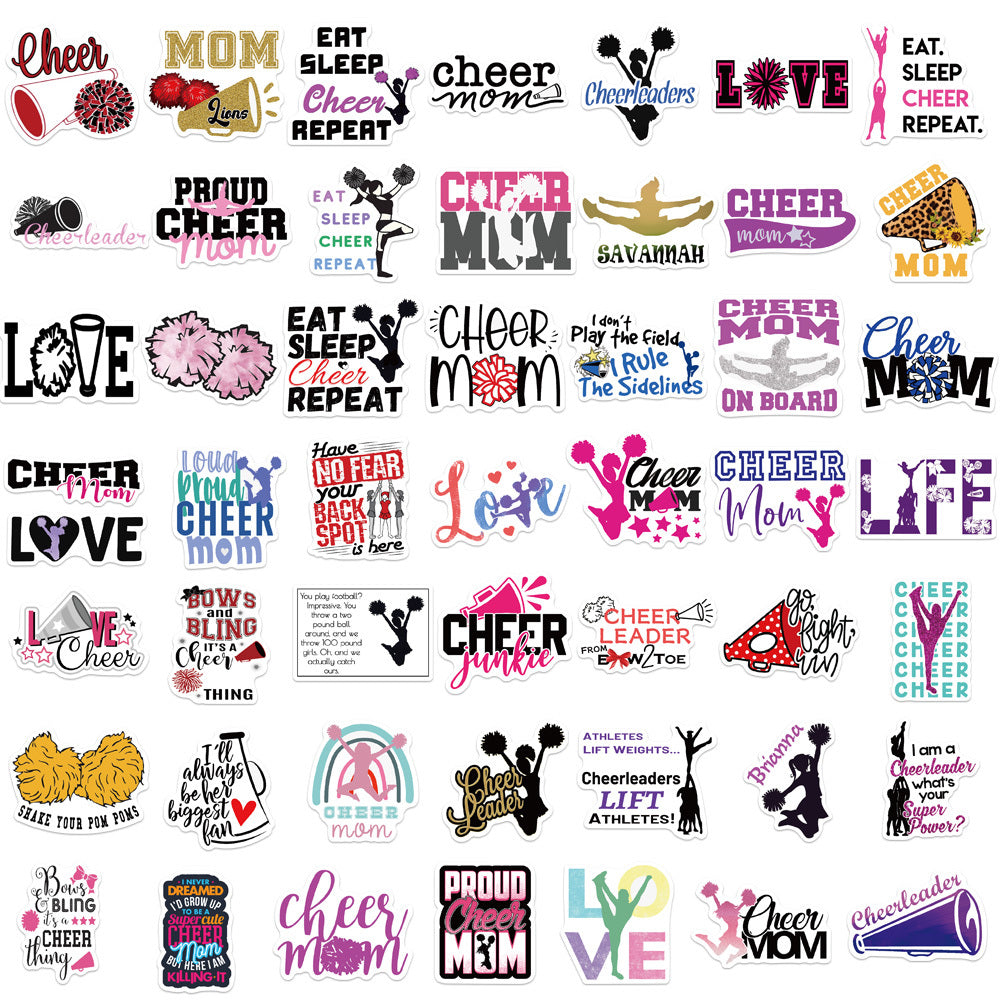 50PCS Cheerleading Stickers Water Bottles Laptops Scrapbook Motivate Cheerle