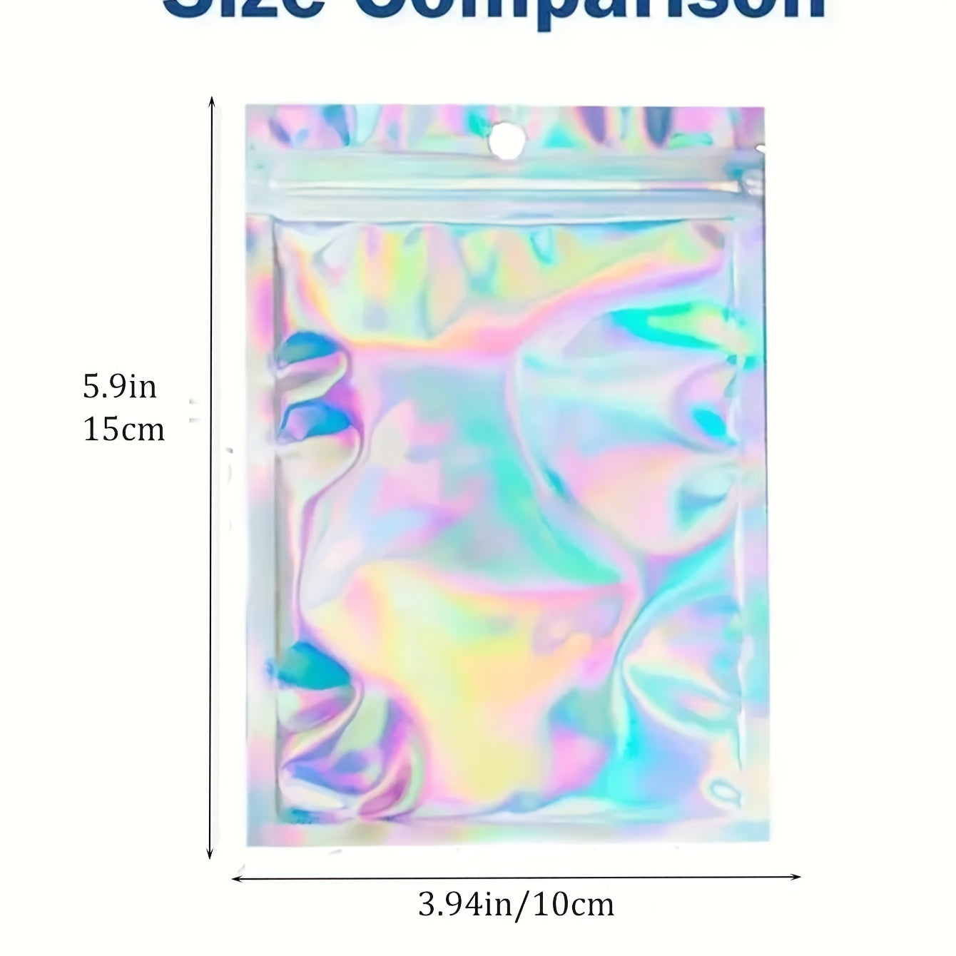 100pcs Holographic Rainbow Self-sealing Bags