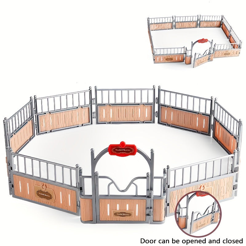 Farm Scene Model Set with Rustic Fence & Animals