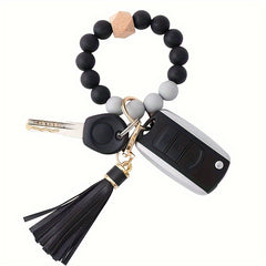 Silicone DIY Beaded Bracelet Keychain Car Keychain Backpack Accessories