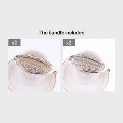 Fish Shape Rhinestone Banana Clip Hair Twist Holder for Women