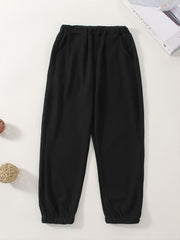 3pcs Toddler Boys Solid Sweatpants With Pocket