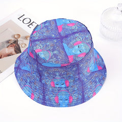 Purple Buddha Print Bucket Hat Classic Boho Basin Hat Lightweight Fisherman Cap