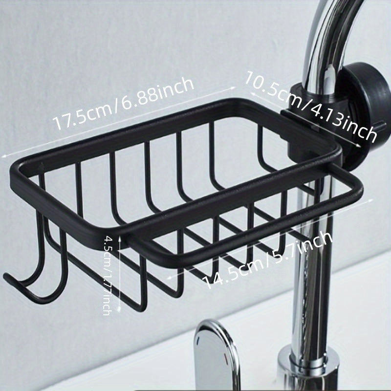 Kitchen Sink Drain Rack Sponge Storage Holder Soap Aluminum Drainer Shelf Basket