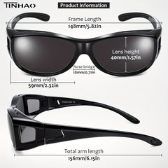 TINHAO Fit Over Glasses Polarized Sunglasses With Hard Shell Case