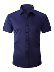 Men's Slim Formal Button Up Shirt for Business Occasion