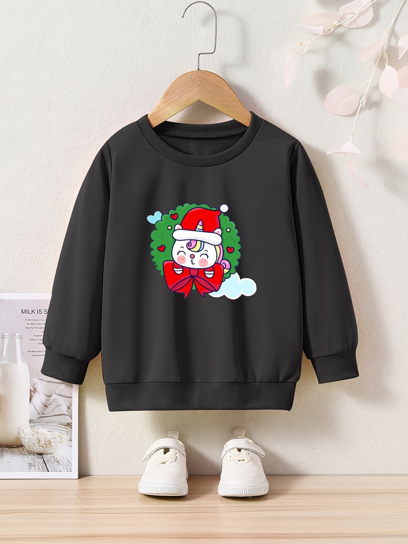 OERYUI Girls Unicorn Graphic Crew Neck Sweatshirt Kids Clothes