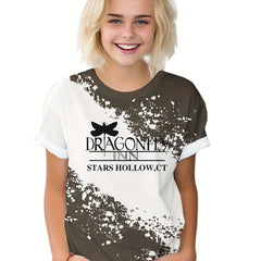 Dragonfly Graphic Short Sleeve T-shirt - Summer Sports Clothes