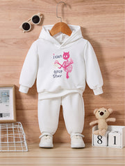 Kids Skull Letter Print Long Sleeve Top Jogger Sweatpants Set