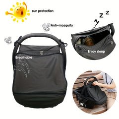 Baby Car Seat Cover with Breathable Window & Anti-Mosquito Hood