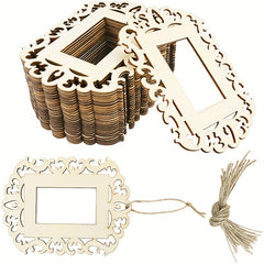 12 Pcs Wooden Picture Frames For Crafts And DIY Ornaments