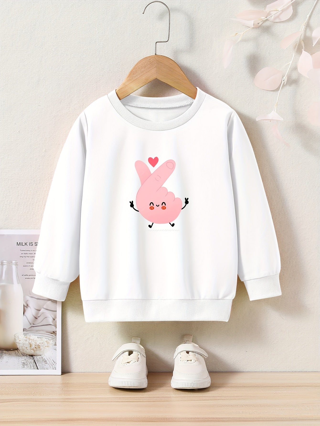 OERYUI Love Gesture Graphic Sweatshirt Kids Clothes Gift