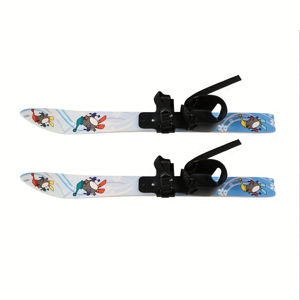Beginner Ski Boards & Poles Set w/ Fixators Winter Sports Equipment