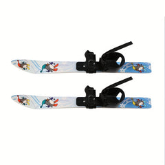 Beginner Ski Boards & Poles Set w/ Fixators Winter Sports Equipment