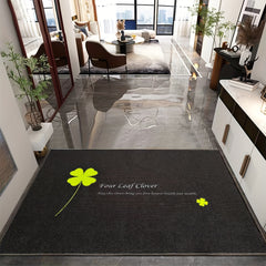 Slogan Graphic Non slip Doormat Clover & Letter Pattern Area Rug Halloween Decor