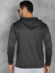 Men's Zipper Hooded Jacket for Outdoor Sports