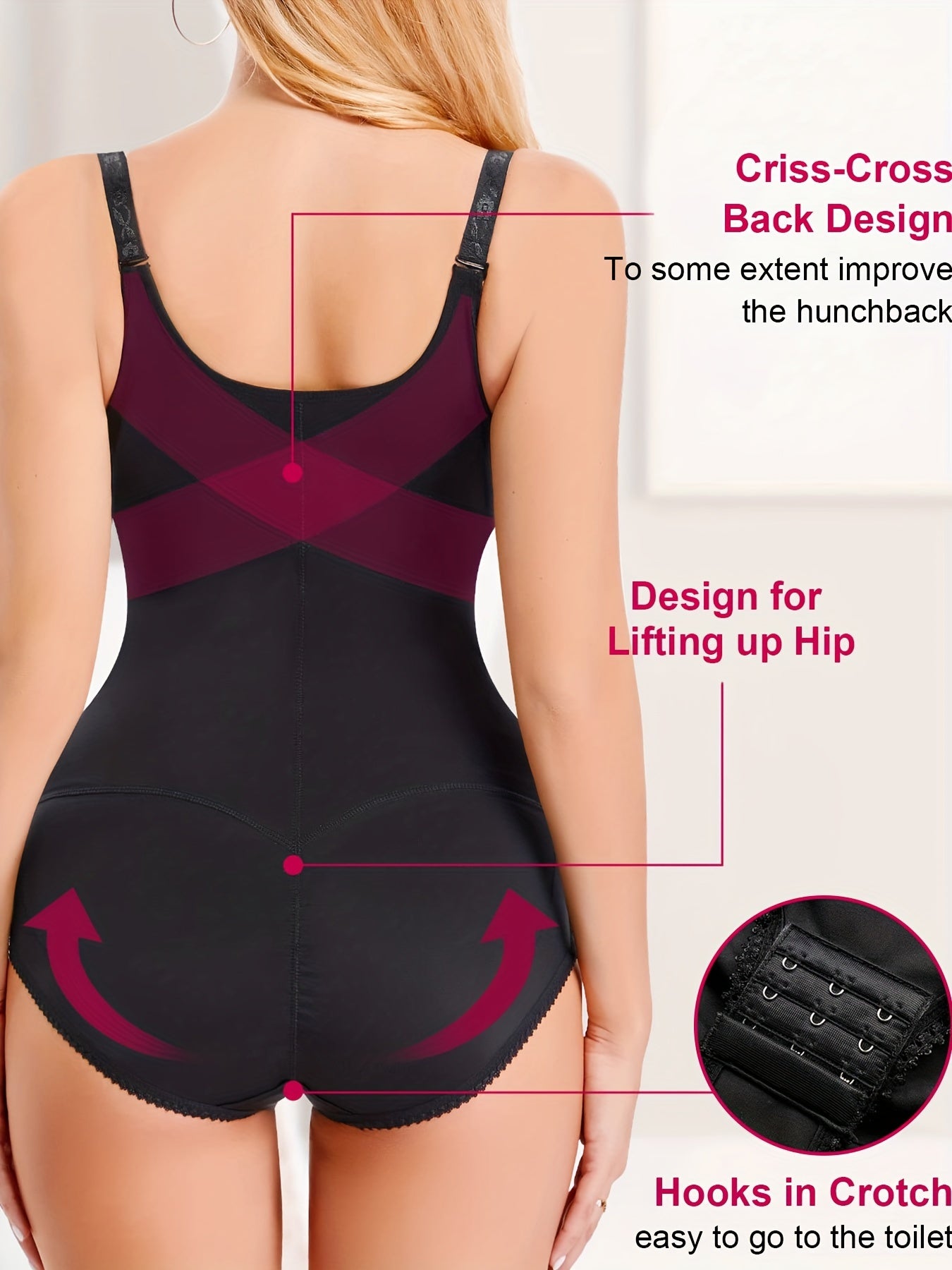 Front Buckle Shaping Bodysuit Tummy Control Butt Lifting Body Shaper