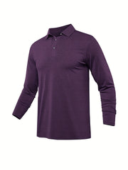 5 Pcs Men's Custom Fit Long Sleeve Shirts Quick Drying Golf Shirt Tennis