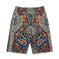 Boho Paisley Print Yoga Shorts High Elastic Butt Lift Running Shorts
