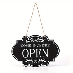 Double Sided Wooden Door Plate - OPEN CLOSED Sign