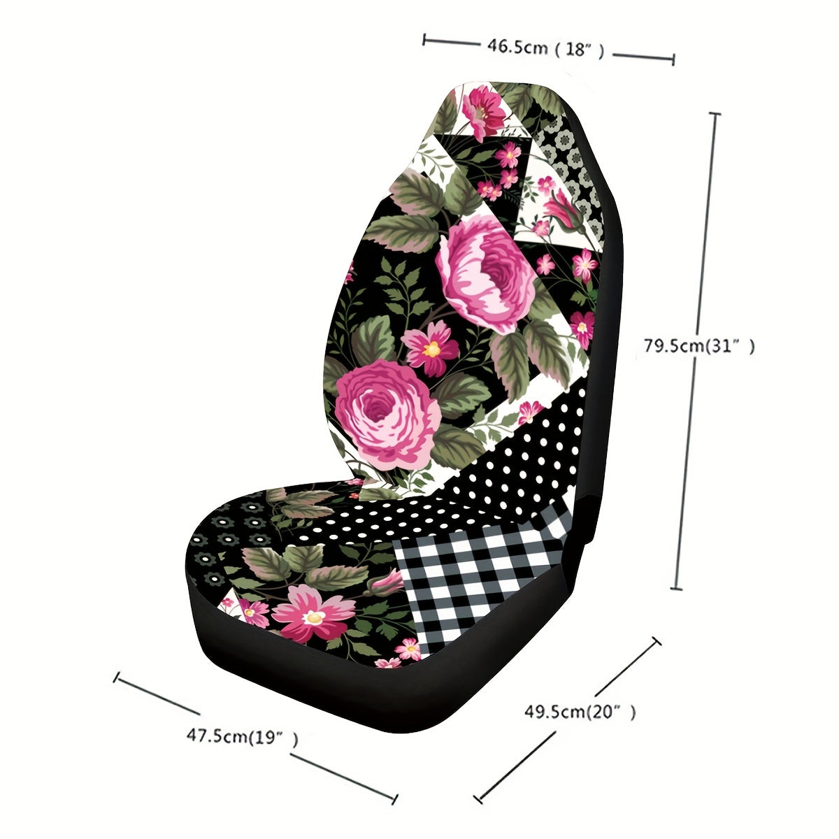 Stylish Rose Print Universal Seat Cover for Car Interior Upgrade