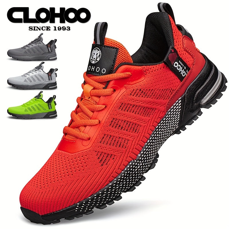 CLOHOO Knitted Breathable Comfy Sneakers for Running Jogging Lightweight Shoes