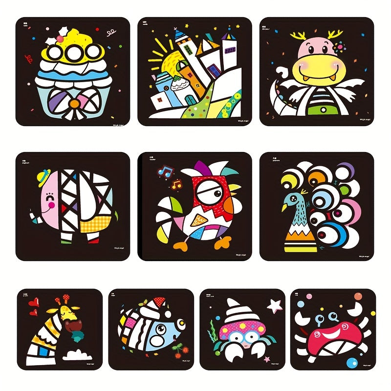 Kids Sand Painting Set DIY Colored Sand Toys Kindergarten Puzzle