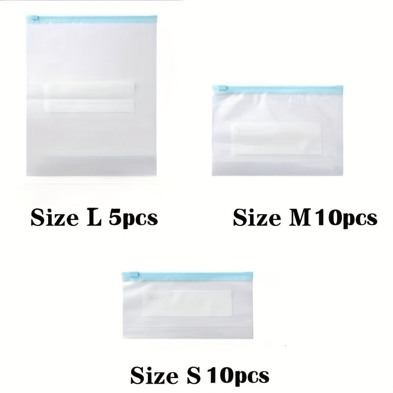 25pcs Reusable Zipper Bag Food Storage Leakproof Airtight BPA Self Standing Stor