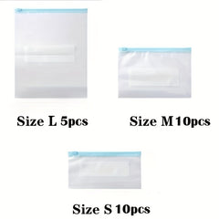 25pcs Reusable Zipper Bag Food Storage Leakproof Airtight BPA Self Standing Stor