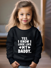 Girls Letters Pattern Crew Neck Sweatshirt For Spring Fall Christmas Gift