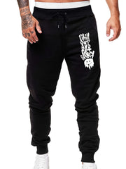 Men's Ghost Print Sweatpants Elastic Waist Active Joggers