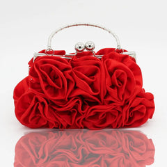 Flower Evening Tote Bag Mini Single Hasp Wristlets Women Leather Handbags