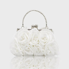 Flower Evening Tote Bag Mini Single Hasp Wristlets Women Leather Handbags