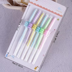 6pcs Dots Birthday Candle Curve Bending Spiral Candle Rainbow Party
