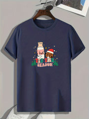Christmas Style Pattern Print Men's Comfy Sports T-shirt Graphic Tee