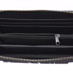 Women's Leaves Marble Printed Wallet Leather Long Purse Zipper Clutch