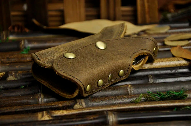 Men Leather Vintage Brown Waistcoat Key Case Holder