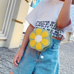 Girls Sun Flower Coin Purse Wallet Crossbody Shoulder Bag Mini Pocket