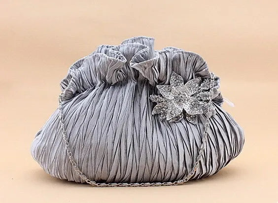2016 Diamond Satin Flower Evening Clutch Mini Bag