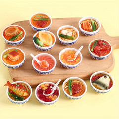 Chinese Style Simulated Mini Porcelain Bowl Food Toy Kitchen Model Dish