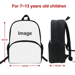 16-inch Fox Print Backpack Kids Boys Girls School Bags For Teens