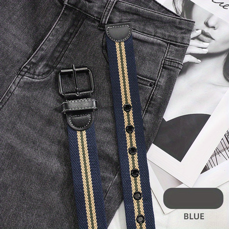 Canvas Belt Men's Decorative Jeans Punching Belt for Young Students