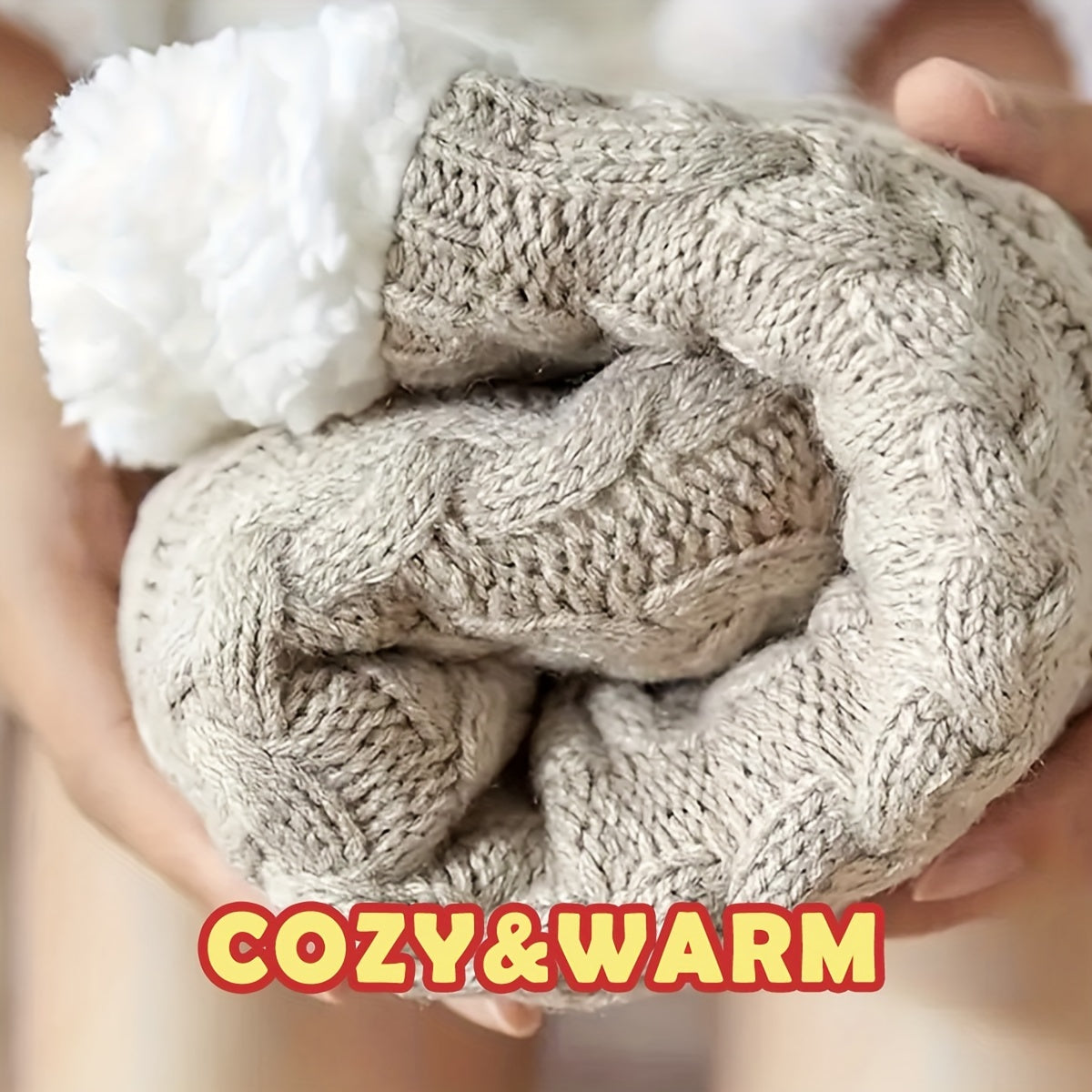 Cozy Slipper Socks with Grippers Thick Warm Fuzzy Sleep Socks