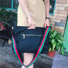Nylon Crossbody Bag Stripe Wrist Clutch Shoulder Bag Women Handbags