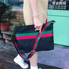 Nylon Crossbody Bag Stripe Wrist Clutch Shoulder Bag Women Handbags