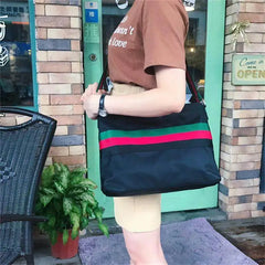 Nylon Crossbody Bag Stripe Wrist Clutch Shoulder Bag Women Handbags