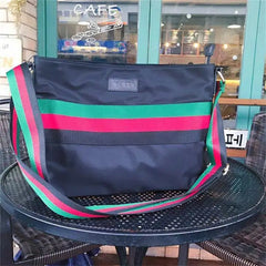 Nylon Crossbody Bag Stripe Wrist Clutch Shoulder Bag Women Handbags