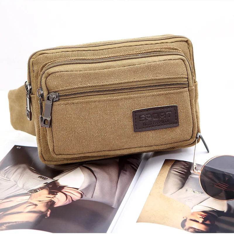Men's Canvas Waist Bag Hip Bum Belt Pouch Sports Bag